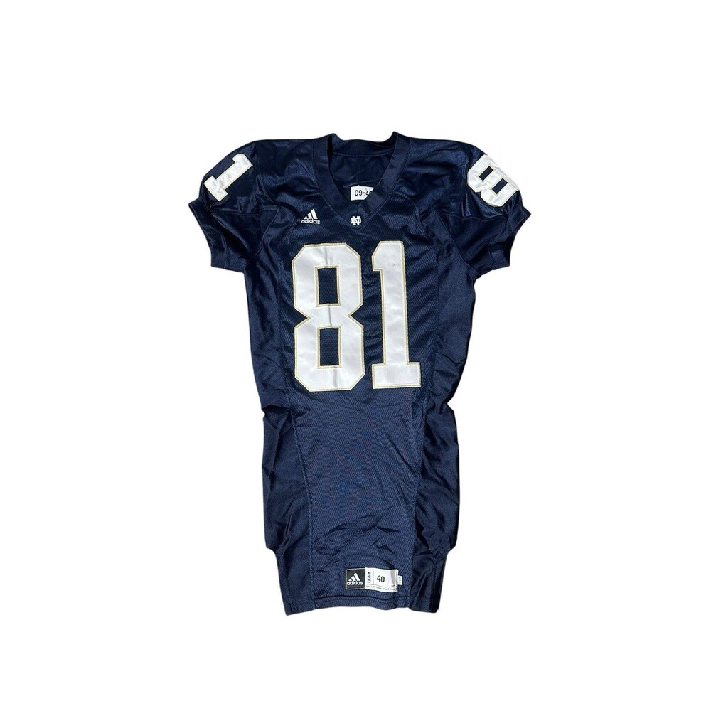 Notre Dame Fighting Irish Adidas Game Issued Jersey #81 Blue Size 40